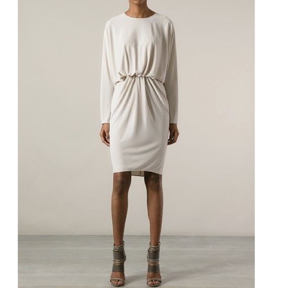 LANVIN Cream Drape Crepe Dress - Picture 7 of 9